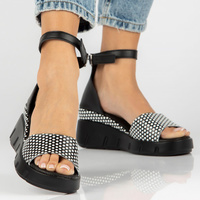 Leather sandals Filippo DS4455/23 BK KR black