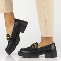 Skórzane półbuty na platformie Filippo DP3221/24 BK czarne