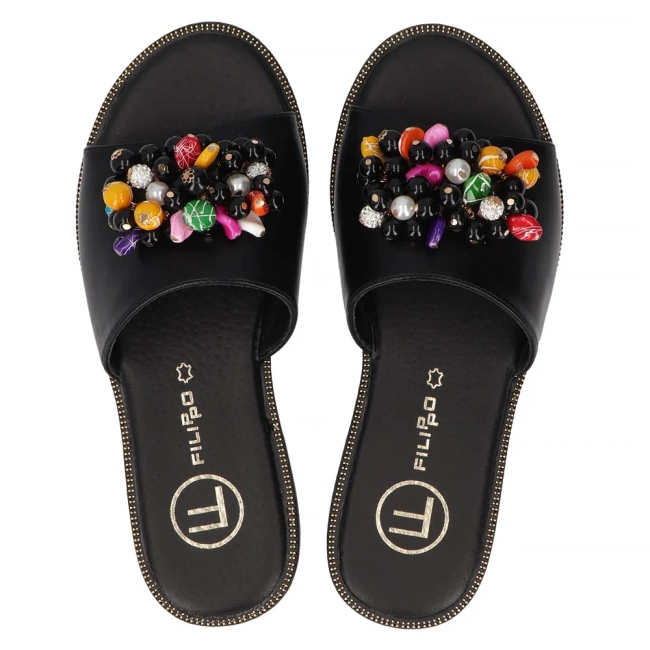 Klapki Filippo DK6233/25 BK czarne