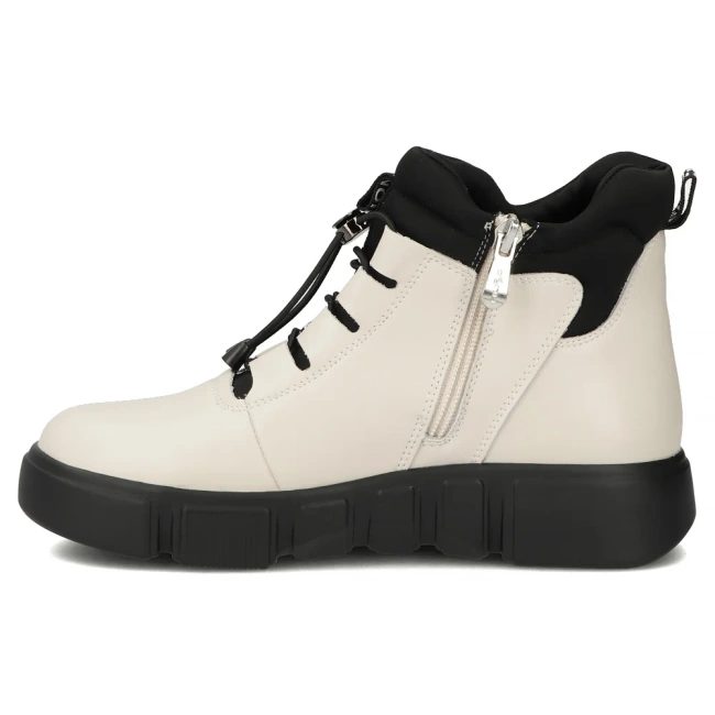 Skórzane botki na platformie Filippo DBT6532/25 BE beżowe