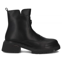 Skórzane botki na obcasie Filippo DBT7148/25 BK czarne