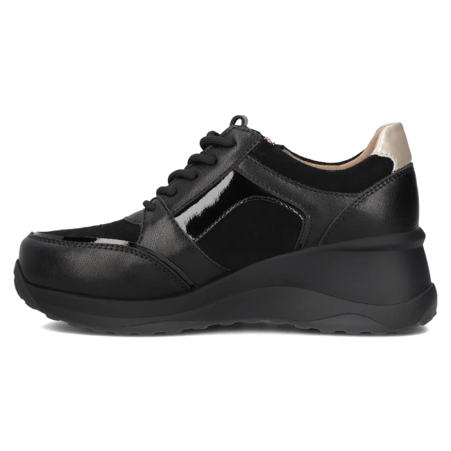 Leather sneakers Filippo DP6434/24 BK black