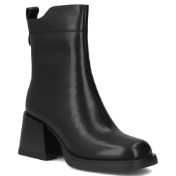 Skórzane botki na obcasie Filippo DBT7466/25 BK czarne