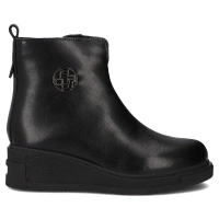 Skórzane botki na koturnie Filippo DBT7144/25 BK czarne