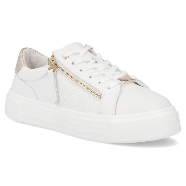 Skórzane półbuty Filippo DP7493/25 WH białe