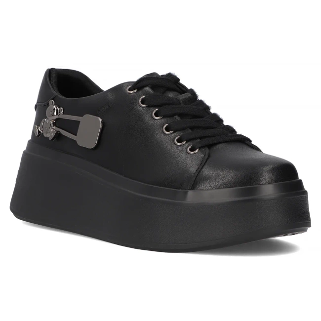 Leather sneakers Filippo DP6423/25 BK black