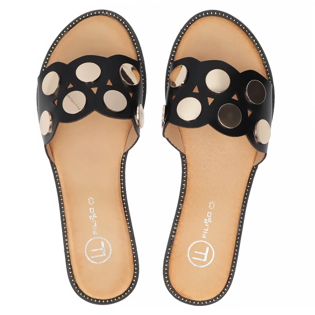 Klapki Filippo DK6924/25 BK czarne