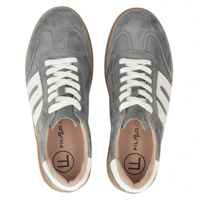 Leather sneakers Filippo DP7492/25 GR grey