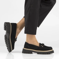 Skórzane półbuty na platformie Filippo DP4589/24 BK czarne