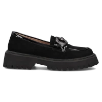 Skórzane półbuty na platformie Filippo DP6497/24 BK SU czarne