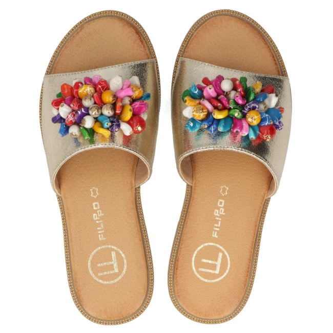 Klapki Filippo DK6233/25 GO złote