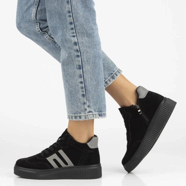 Leather sneakers Filippo DP7425/25 BK black