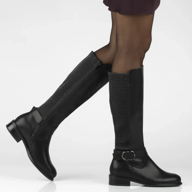 Leather boots Filippo DKZ7437/25 BK black