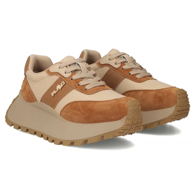 Leather sneakers Filippo DP6785/25 BR BE brown