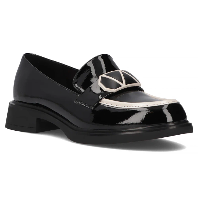 Skórzane lordsy Filippo DP6928/25 BK WH czarne