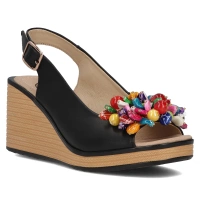 Leather sandals Filippo DS6021/25 BK black