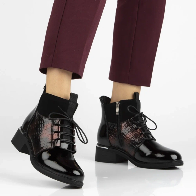 Leather ankle boots Filippo DBT7275/25 BG burgundy