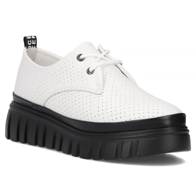 Leather sneakers Filippo DP6846/25 WH BK white