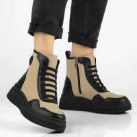 Leather ankle boots Filippo DBT7298/25 BE BK beige