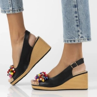 Leather sandals Filippo DS6021/25 BK black