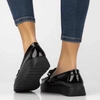 Skórzane mokasyny Filippo DP7056/25 BK L czarne