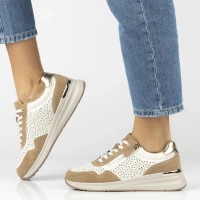 Leather sneakers Filippo DP7101/25 WH BE white beige