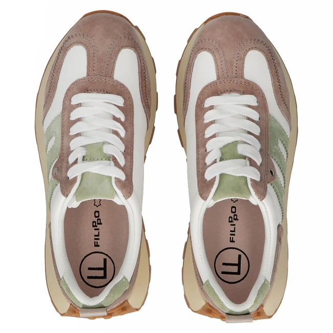 Leather Sneakers Filippo DP6743/25 WH BE white beige