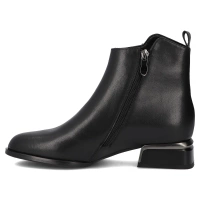 Skórzane botki na obcasie Filippo DBT7382/25 BK czarne