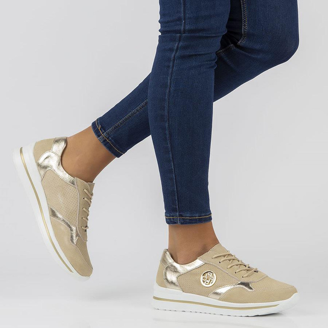 Leather sneakers Filippo DP3544/22 BE beige