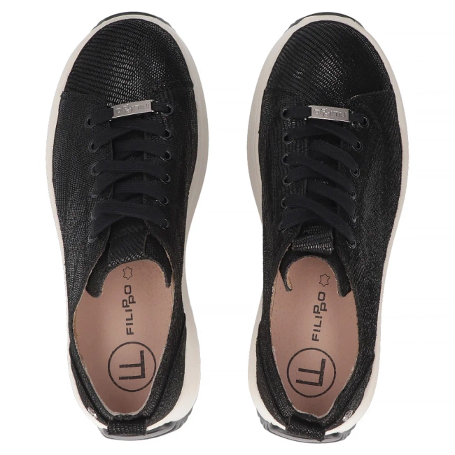 Leather sneakers Filippo DP6795/26 BK black
