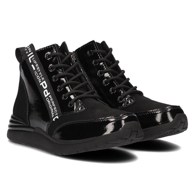 Skórzane sneakersy Filippo DP3062/21 BK Czarne