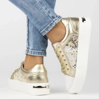 Leather sneakers Filippo DP7060/25 GO gold