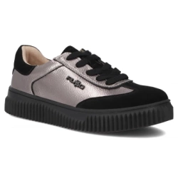Leather sneakers Filippo DP7123/25 GN gun metal