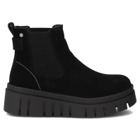 Skórzane botki na platformie Filippo DBT7266/25 BK czarne