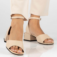 Skórzane sandały Filippo DS4419/23 BE beżowe