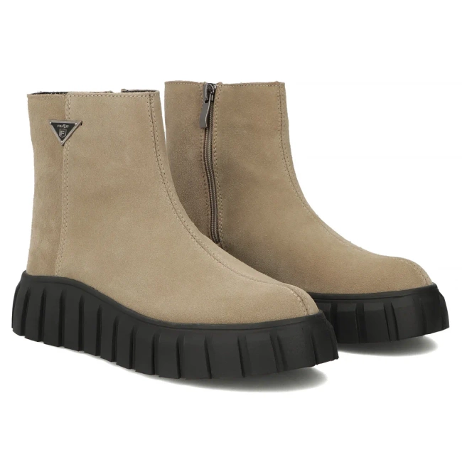 Leather ankle boots DBT6301/25 TP taupe