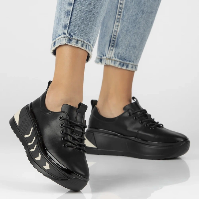 Leather sneakers Filippo DP6427/25 BK black