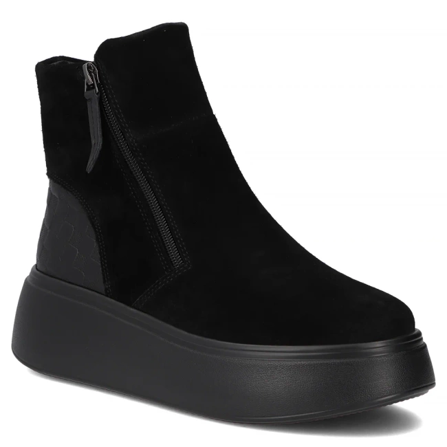 Leather ankle boots DBT7300/25 BK black