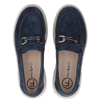 Skórzane półbuty na platformie Filippo DP6809/25 NV granatowe