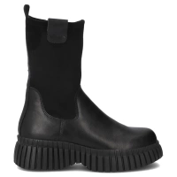 Skórzane botki na platformie Filippo DBT7163/25 BK czarne