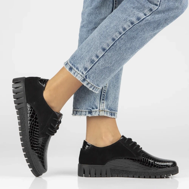 Leather shoes Filippo DP4725/23 BK black