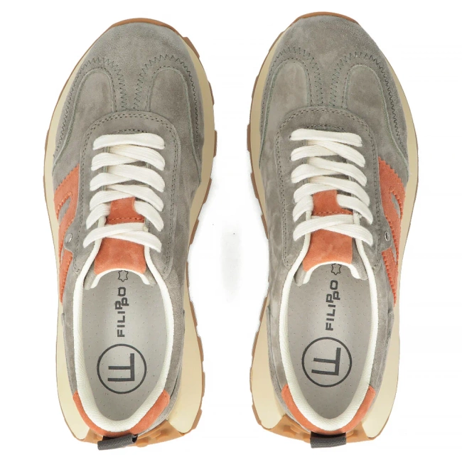 Skórzane sneakersy Filippo DP6743/25 KH OR khaki