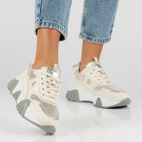 Skórzane sneakersy Filippo DP4516/23 BE beżowe