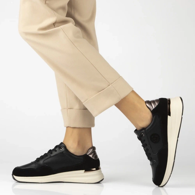 Leather sneakers Filippo DP7106/25 BK black