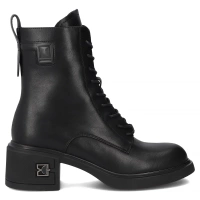 Skórzane botki na obcasie Filippo DBT7188/25 BK czarne