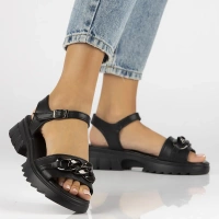 Leather sandals Filippo DS4614/24 BK black