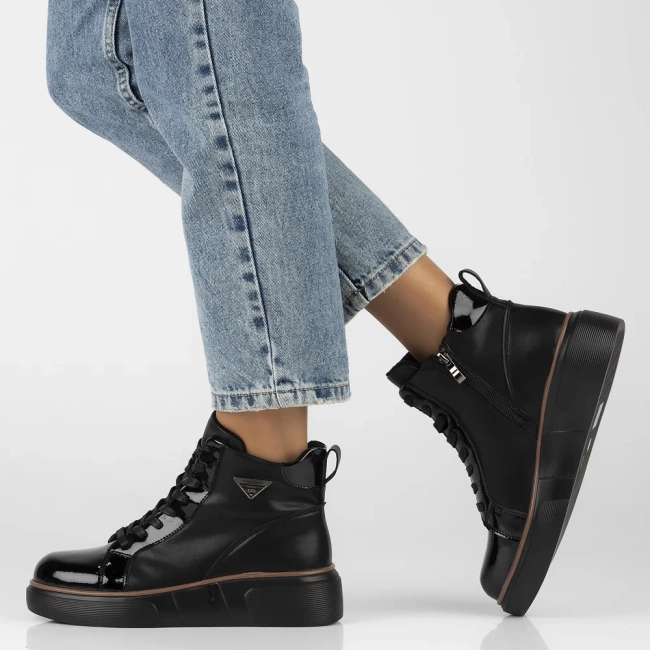 Leather ankle boots DBT6453/25 BK black