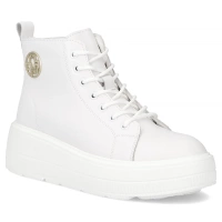 Skórzane botki na platformie Filippo DBT6374/25 WH białe