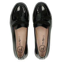 Skórzane półbuty na koturnie Filippo DP3162/24 BK L czarne