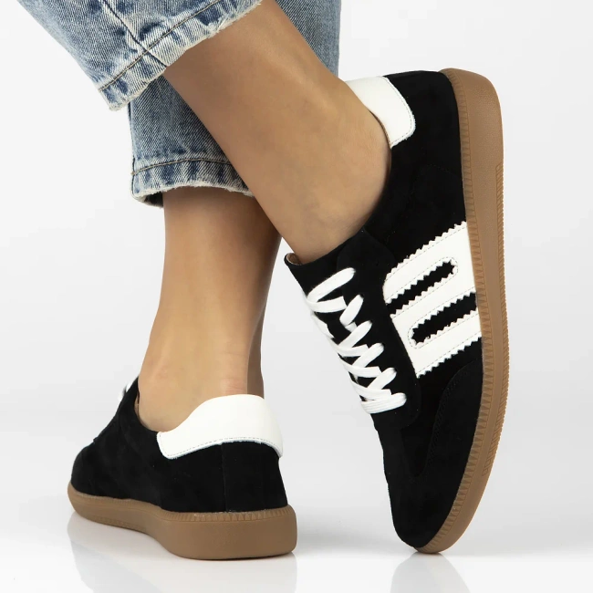 Skórzane sneakersy Filippo DP7492/25 BK czarne